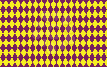 Abstract geometric seamless pattern of rhombus in purple and yellow colors