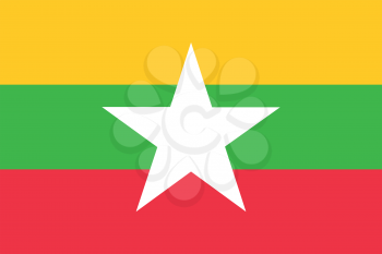 Flag of Myanmar in correct proportions and colors