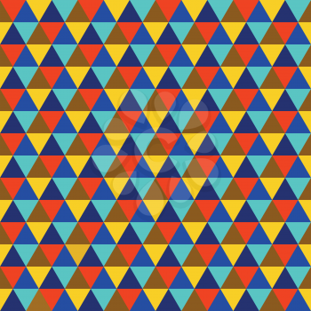 Abstract multicolored geometric seamless pattern of triangles