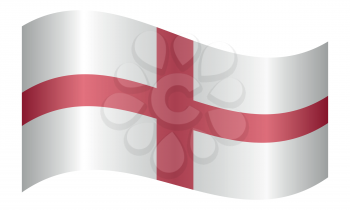 English Flag, Cross of St. George, waving on white background