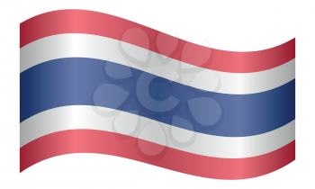 Flag of Thailand waving on white background