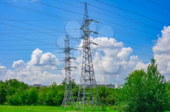 Electric power high voltage transmission line pylon tower 