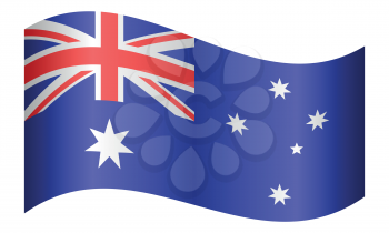 Flag of Australia waving on white background. Australian national flag.