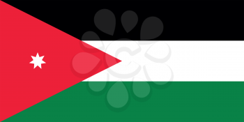 Flag of Jordan in correct size, proportions and colors. Accurate dimensions. Jordan national flag.