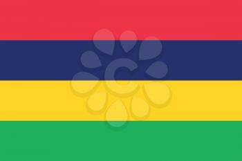 Flag of Mauritius in correct size, proportions and colors. Accurate dimensions. Mauritian national flag. Vector illustration