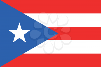 Flag of Puerto Rico in correct size, proportions and colors. Accurate official standard dimensions. Puerto Rican national flag. Patriotic symbol, banner, element, background. Vector illustration