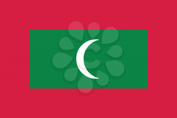 Flag of the Maldives in correct size, proportions and colors. Accurate dimensions. Maldivian national flag. Vector illustration