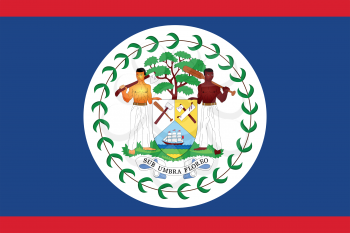Belizean national official flag. Patriotic symbol, banner, element, background. Accurate dimensions. Flag of Belize in correct size and colors, vector illustration