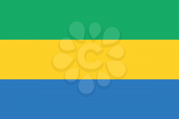 Gabonese national official flag. African patriotic symbol, banner, element, background. Accurate dimensions. Flag of Gabon in correct size and colors, vector illustration