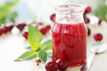 cherry jam in the bank, harvesting crops
