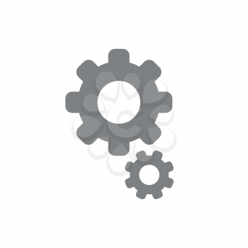 Flat design style vector illustration of gears symbol icon on white background.