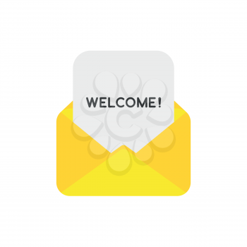 Vector illustration icon concept of welcome paper inside mail envelope.