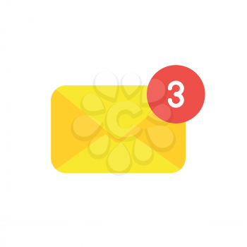 Vector illustration icon concept of closed mail envelope with number three.
