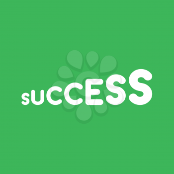 Flat vector icon concept of growing success word on green background.