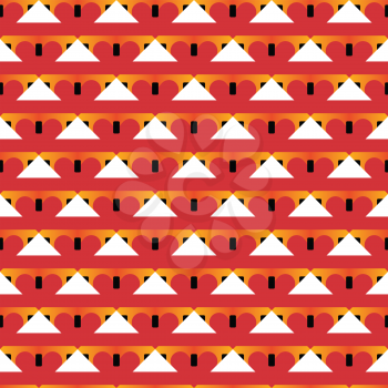 Vector seamless pattern texture background with geometric shapes, gradient colored in red, orange, yellow, black and white colors.