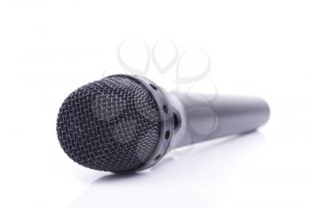 Microphone on a white background.