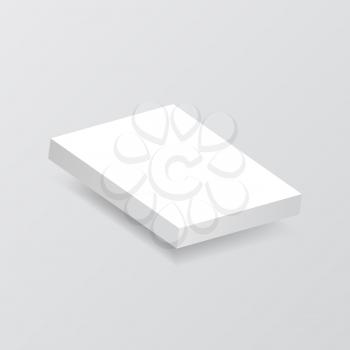 Stack of white sheets of paper on a gray background. Vector illustration .