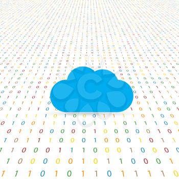 Cloud internet symbol on a digital background. Vector illustration .