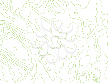 Green lines topographic map on a white background. Vector illustration .