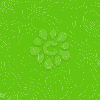 Topographic map lines on green background. Vector illustration .