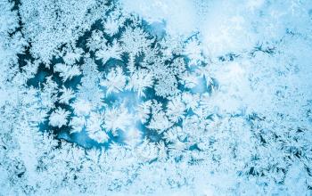 Ice Background, Natural Blue Frosty Pattern