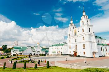 The cathedral of Holy Spirit in Minsk - the main Orthodox church of Belarus and symbol of capital - Minsk