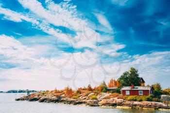 Tiny Rocky Island Near Helsinki, Finland.