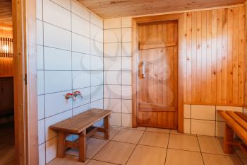 Interior Of The Sauna -  Bench, Nobody