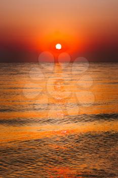 Soft Sea Ocean Waves Wash Over Golden Sand Background. Sunset, Sunrise, Sun.  Toned Instant Photo