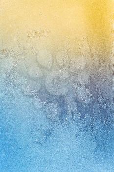 Blue Ice Abstract Natural Background Frost Patterns On Window