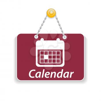 Shopping sign board with icons calendar