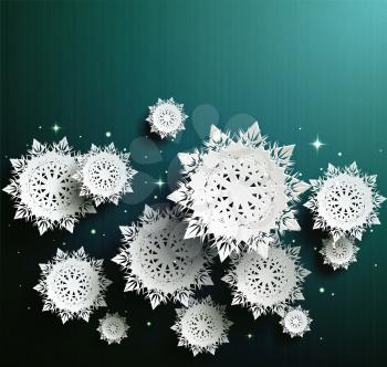 Paper snowflakes for winter background