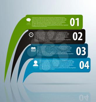 Infographic banners with icons and number on grey background