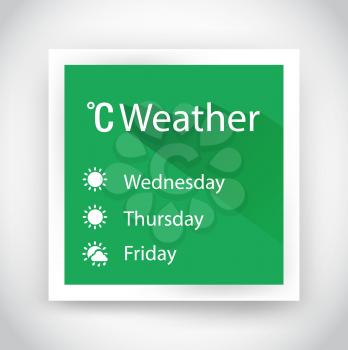 Icon of weather for web and mobile applications. Flat design with long shadow