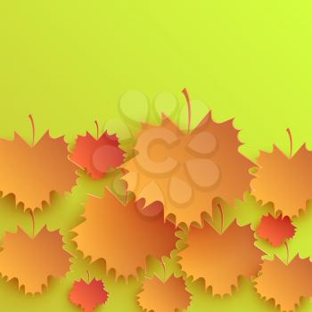Autumn leaves background design pattern. Leaf and season nature, fall plant, maple foliage, brown bright, seasonal natural frame, pattern floral, autumnal flora illustration