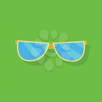 Sunglasses icon flat design style silhouette. Simple icon. Vector illustration