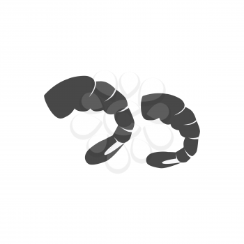 Shrimps patterns in colour monochrome variant. Seafood concept icons in flat style design. Vector illustration sea shrimp.