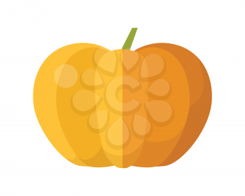 Pumpkin vector in flat style design. Vegetable illustration for conceptual banners, icons, app pictogram, infographic, and logotype elements. Isolated on white background.     