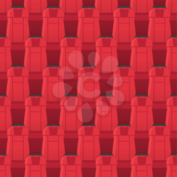 Cinema seats seamless pattern. Endless texture with cinema seats. Entertainment movie seatings. For tickets design, wallpaper, wrapping paper. Chairs in theatre in flat style. Vector illustration