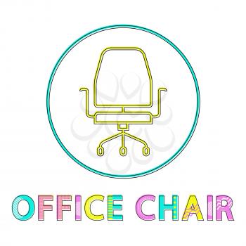 Office chair seat handles for arms. Closeup of stool to sit comfortably. Icon of empty spot made in line art style isolated on vector illustration