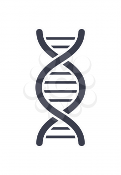 DNA deoxyribonucleic acid chain logo design in black and white colors, DNA logotype of nucleotides carrying genetic instructions vector illustration isolated