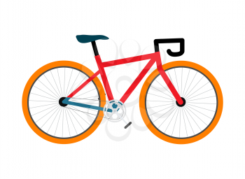 Bicycle pedal-driven colorful single-track vehicle, helping you to keep fit and be more active, vector illustration isolated on white background