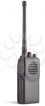 two-way radio on white background clipping path
