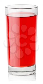 glass of fresh red fruit juice isolated on white background and clipping paths.