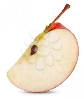 red apple slice isolated on white background with clipping paths