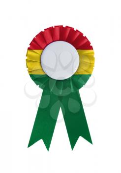 Award ribbon isolated on a white background, Bolivia