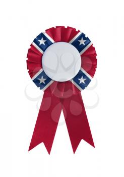 Award ribbon isolated on a white background, Confederate flag