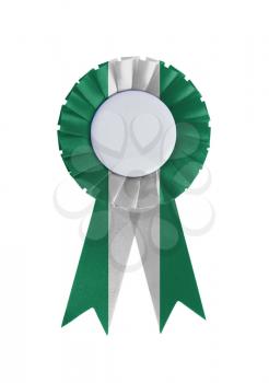 Award ribbon isolated on a white background, Nigeria