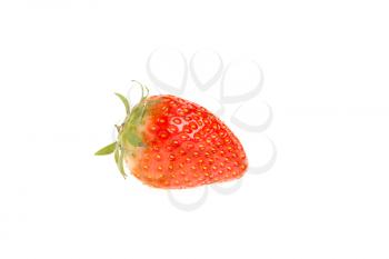 A fresh strawberry isolated over white background