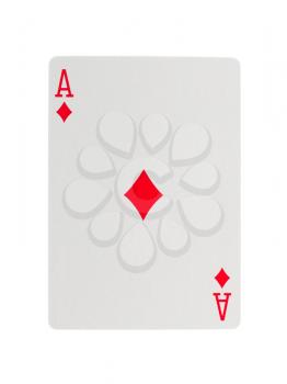 Playing card (ace) isolated on a white background